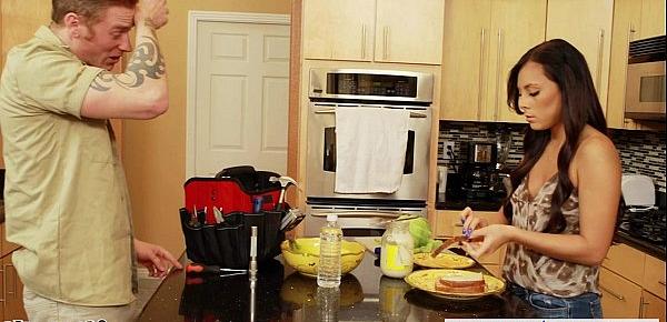  Superb wife Gianna Nicole gets nailed in kitchen